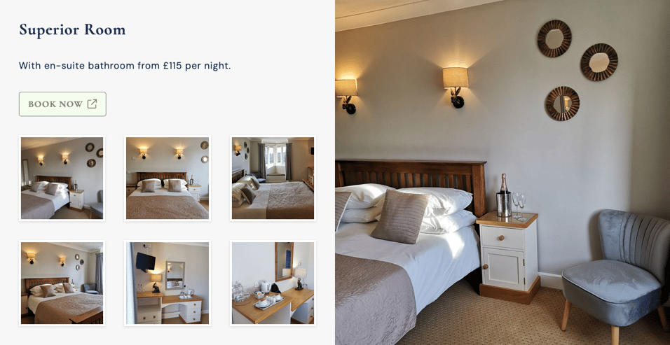 River Haven Hotel website content page